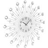 Relaxdays Orologio da Parete Analogico, Gancio Muro Cucina, Design Diamanti, a Batterie, Tondo Ø 50 cm, Muro, Argentato