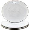 Creatable, 24755 Serie Vintage Nature, Set di 4 stoviglie per 4 persone, piatti da bistecca in porcellana, lavabili in lavastoviglie e microonde, Made in Europe