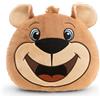NICI 63176 - Morbido Cuscino in Tessuto Peluche con Berni Mascotte del Bayern Monaco, Ideale per Bambini e Adulti, a casa, all'Asilo o in Viaggio, 33 x 28 cm, Marrone