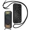 Kilbnom Leopardata Cover con Cordino per Samsung Galaxy S25 Ultra 5G, Custodia Silicone Antiurto con Tracolla, Aesthetic Nero Leo Estivo Motivo, Case con Catena Collana per Samsung S25 Ultra 5G 6,8