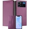 MOJIA Custodia per Doogee Note 56 / Note 56 Plus/Note 56 Pro, Resistente a Cadute e Graffi, Alta Qualità PU Pelle Stile Portafoglio Cover Folio con Chiusura Magnetica. Dark Purple