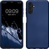 kwmobile Custodia Compatibile con Samsung Galaxy A04s Cover - Back Case Morbida - Protezione in Silicone TPU Effetto Metallizzato blu metallizzato