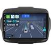 KeiDilie CADLEY 9 [2+64G] Android 15 2 Din Autoradio per Jeep Renegade 2015-2018-[Integrato Wireless CarPlay | Android auto | Mirror Link | GPS Sat Nav | Bluetooth 5.0 | WiFi | 4G | SWC]+CAM Incluso