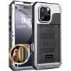 Beeasy Cover per iPhone 16 Pro IP68 Impermeabile Custodia Militare Antiurto Resistente 360° Metallo Armor Protezione Schermo Integrata Rugged Robusta Indistruttibile Subacquea Antipolvere Argento