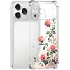 Guxira Cover Protettiva per iPhone 17 Pro Max, Carino Antiurto Trasparente Silicone Custodia Floreale Design Cover Antipolvere Protettiva Case - Rosa