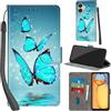 PHINIENLAND Cover per Xiaomi Redmi 13C 4G/5G PU Pelle Custodia Flip Turquoise
