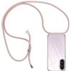 ZYIMOU Cover per Samsung Galaxy A56 5G con Cordino, Custodia Silicone Trasparente Morbida Cover Cellulare Girocollo Collana Sottile Protettiva Bumper Antiurto TPU Case, Oro rosa