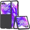 COQUE Caso per Motorola Razr 50 Ultra, le Custodie Pieghevoli per Telefoni Motorola Razr 50 Ultra Carbon Series Flip Series(Nero)