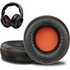 SOULWIT Cuscinetti Auricolari Di Ricambio per SteelSeries Siberia 800 (X800, P800), Siberia 840, SteelSeries H Cuffie Da Gioco, con Pelle Proteica Più Morbida-Nero