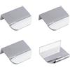 MOROBOR Maniglia invisibile in lega di alluminio, 50 mm, cromate brillanti, autoadesive, per armadietti, cassetti, 4 pezzi
