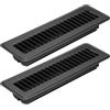 PATIKIL 10 X 2 Pollici Griglia per Pavimento, 2Pz Copertura di Ventola D'Aria Pesante in Acciaio Regolabile Decor Vents Facile Regolazione Griglie per Pavimento per Casa Ufficio, Nero