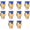 SENRISE Raccordo a innesto da 1/4 1/8 3/8 4 mm 6 mm 8 mm 10 mm raccordi pneumatici filettatura maschio raccordi a sgancio rapido raccordi aria per industria automatica 10 pezzi (8 mm 1/8)