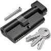 Bwintech 90 mm (40T/50) nero Euro Serratura cilindro, serratura a barilotto, manopola di rotazione con 3 chiavi standard, anti-pick, anti-urto, alta sicurezza per porte in legno, upvc e composito