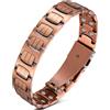 Jeracol Braccialetti da uomo in rame 99% Soild, braccialetto in rame con magneti, dimensioni regolabili e confezione regalo per gioielli, 22 cm