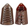 GORGECRAFT 2PCS Bracciale In Pelle Bracciale Da Polso Medievale Vambrace Parabraccia In Pelle Unisex Polsini Gioielli Costume Kit per Uomo(Caffè)
