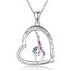 HUKKUN Collana sportiva in argento Sterling 925 da donna, ciondolo per pallavolo, baseball, golf, yoga, cheerleading, da donna, 25.6*22.1 mm, Argento sterling
