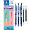 Pilot Penna a sfera gel B2P, gamma Begreen, 89% riciclata, inchiostro blu, confezione da 3 + 3 ricariche