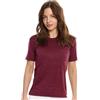Merino.tech Maglietta Donna - T Shirt Lana Merino Manica Corta, 100% Intimo Lana Merinos Donna (Burgundy Wine Crewneck, Medium)
