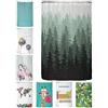 arteneur ® Tenda Doccia Antimuffa 120x180 cm Foresta Natalizia con Orlo Oeko-Tex Standard 100, Opaca, Impermeabile, Lavabile, 8 Anelli e E-Book