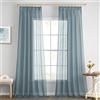 EMEMA Tende con Fettuccia 2P Blu Marino Tenda per Interni Voile A175xL140cm