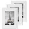Walasis Cornice portafoto 30x40 Bianco Set da 3 pezzi 40x30 Cornice in legno bianca per collage foto poster - Cornice in legno con vetro acrilico