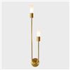 ZRBBRE Applique da parete in ottone dorato da 550 mm, lampada da parete G9 a 2 luci per comodino, soggiorno (Destra)