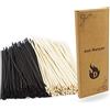 Iron Banyan bastoncini di legno in rattan naturale da 25,5 cm, bastoncini di canna, diffusore di aromi di oli essenziali per profumi di aromi (25CM, Colore Nero E Colore Naturale)