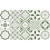 Ulticool - Adesivi impermeabili per piastrelle - Mandala Verde Bianco - 15x15 cm - 15 pezzi di adesivi per piastrelle autoadesivi in lamina - Rilievo per parete del bagno - Parete della cucina