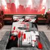 Homemissing Set di biancheria da letto astratta moderna arte astratta trapunta per ragazzi ragazze bambini rosso grigio nero modello copripiumino set di biancheria da letto decorazione camera matrimoniale copril
