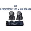 Generico Kit 2 Proiettori LED RGB Testa Mobile Rotante Effetti Disco Mixer DMX