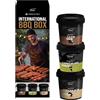 Bembo Qualità d'Autore INTERNATIONAL BBQ RUBS - Set Spezie BBQ con Cajun 90 g, Chimichurri 50 g e African Rub 80 g - Rub e Marinature per Carne, Pollo, Pesce e Verdure - Idea Regalo Barbecue
