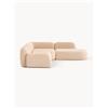 Westwing Collection Divano angolare componibile 4 posti in bouclé con chaise longue Wolke