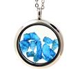 A Bijoux Pietre E Minerali. Collana Apatite Blu Neon Grezzo. Modello Medaglione 25 Mm.
