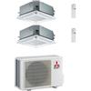 Mitsubishi Electric CLIMATIZZATORE MITSUBISHI CASSETTA A 4 VIE DUALSPLIT 9000+12000+MXZ-2F42VF INVERTER R-32