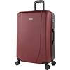 ITACA - Valigia 23Kg da stiva capiente Valigia rigida XL con ruote silenziose Trolley Grande Rigido leggero ideale per viaggi lunghi con Lucchetto a combinazione, Granato-Antracite