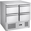 Ristoattrezzature Modello: 124450032017,Banco frigo saladette con piano in acciaio inox 4 cassetti 90x70x85h cm - QN