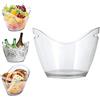 OUKEYI Vasca refrigerante per vino e bevande per feste, secchiello per ghiaccio in acrilico trasparente per uso alimentare, vasca da 3,5 litri, secchio per champagne per bevande