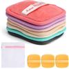APOMOONS 7 panni struccanti riutilizzabili, 10 * 12 cm salviette struccanti per viso, asciugamani morbidi e lavabili in microfibra per viso, occhi, labbra