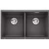 BLANCO SUBLINE 350/350-U - Lavello da cucina sotto-top doppio per basi di lavello con larghezza di 80 cm - SILGRANIT - Grigio - 523575