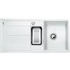 BLANCO METRA 6 S - Lavello rettangolare in granito per basi di lavello con larghezza di 60 cm -Vasca in acciaio inox con vaschetta supplementare - SILGRANIT - Bianco - 513046