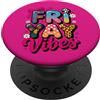 Eclectic Vibes Co Simpatico design colorato Friyay Vibes per le celebrazioni del venerdì del fine settimana PopSockets PopGrip Adesivo