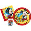 Ciao Kit Party Tavola Disney Mickey Jump into Fun per 24 persone (88 pezzi: 24 piatti Ø23cm, 24 bicchieri 200ml, 40 tovaglioli 33x33cm) in carta FSC compostabile eco-friendly