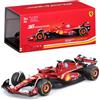 Burago Bburago - Ferrari SF-24 Formula 1 GP Monza 2024#16 Leclerc, Modellino Auto Diecast in Scala 1:43 con Casco e Teca Espositiva, Replica Ufficiale Ferrari, Età Consigliata 14+ Anni