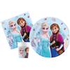 Ciao Kit Party Tavola Disney Frozen Idyllic Wonder per 24 persone (88 pezzi: 24 piatti Ø23cm, 24 bicchieri 200ml, 40 tovaglioli 33x33cm) in carta FSC compostabile eco-friendly