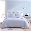 Poppy & Fritz - Set copripiumino per letto matrimoniale, in cotone reversibile con federe coordinate, decorazione per la casa casual (Oxford Stripe Blue, Queen)