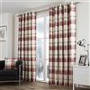 Fusion Dreams 'n' Drapes Federa Fusion - Balmoral Check, Tessuto, Ruby, Curtains: 66 Width x 90 Drop (168 x 229cm)