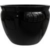 Red Lantern ORIENTAL FURNITURE Red Lantern 12 Solid Black Porcelain Fishbowl