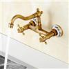 Jetcloud Miscelatore Cucina a Muro in Ottone Classico Antico Girevole a 360°con Doppio Comando Rubinetto Acqua Fredda e Calda