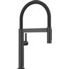 BLANCO CULINA-S II Mini rubinetto da cucina in nero opaco, ad alta pressione, con tubo estraibile, cambio di getto trasparente in doccia, cartuccia in ceramica, risparmio acqua, 8,1 x 24 x 44,8 cm