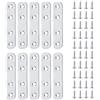 Xiaomoyu 20 Pz Piastra Staffa Angolare Piatta in Acciaio Inox, Staffe Piatte Angolari, Piastra di Giunzione Piatta, Connettori Piatti in Acciaio, Connettore di Riparazione per Sedie Mobili Tavoli(80 x 17 mm)